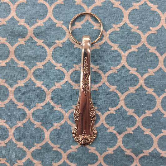 Holiday (1951) Pattern Silver Plated Keychain