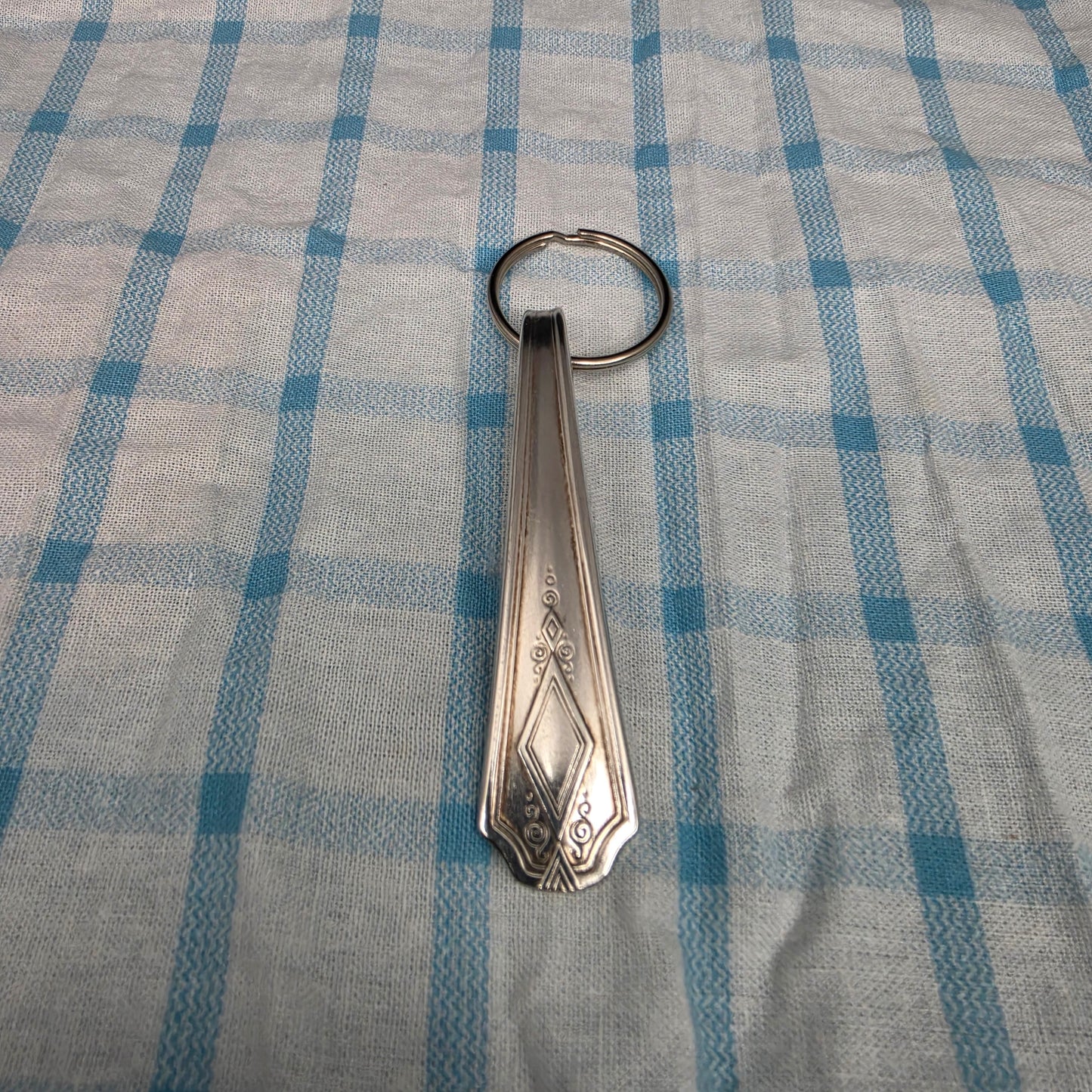 Oxford (1931) Pattern Silver Plated Keychain